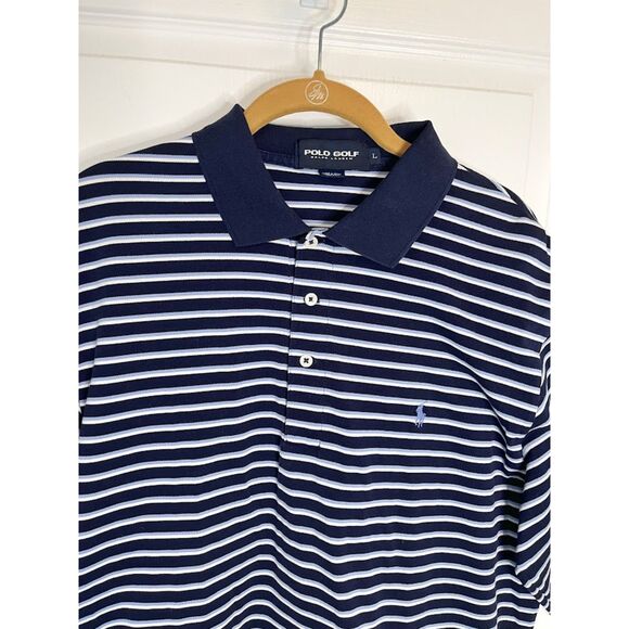 Polo Ralph Lauren Golf 100% PIMA Cotton Stripe Button Collar Polo Shirt - Picture 3 of 8